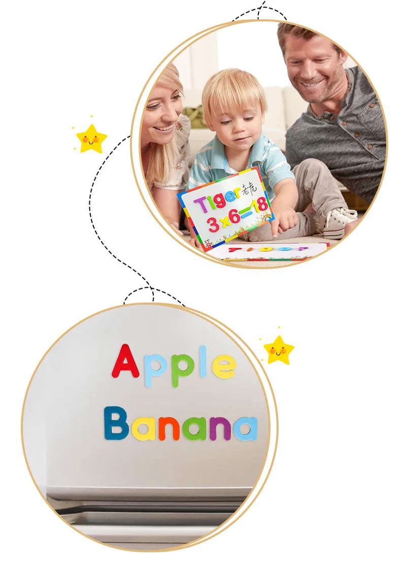 24-76pcs EVA Foam Magnetic Alphabet Letters Learning Spelling Counting Set Refrigerator Stickers Educational Toys For Kids