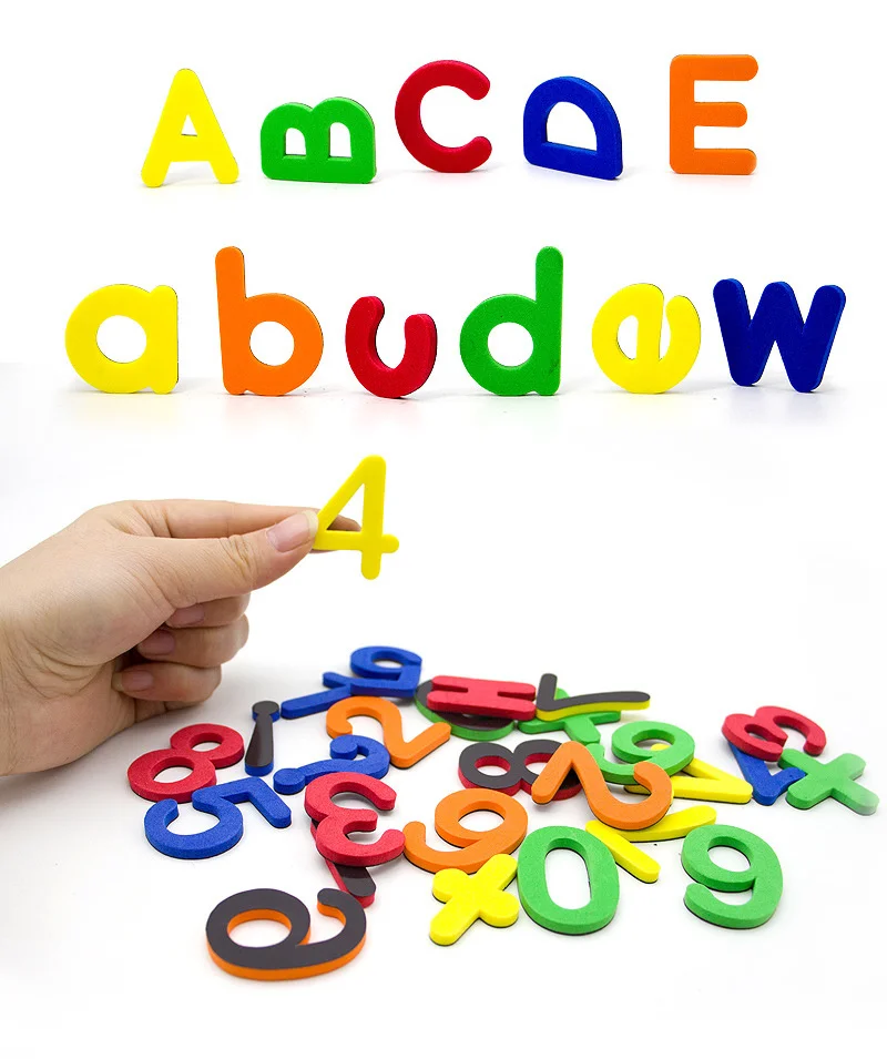 24-76pcs EVA Foam Magnetic Alphabet Letters Learning Spelling Counting Set Refrigerator Stickers Educational Toys For Kids