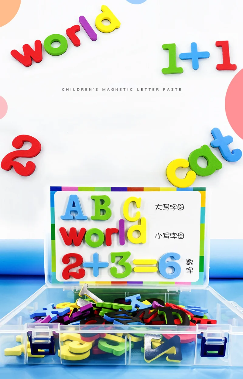 24-76pcs EVA Foam Magnetic Alphabet Letters Learning Spelling Counting Set Refrigerator Stickers Educational Toys For Kids