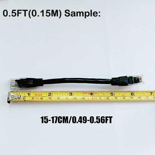 MORLDGJ 10pcs/Lot 0.5ft 0.65FT 1FT CAT6 UTP Round Cable Ethernet Cables Network Wire Cable RJ45 Patch Cord Black Lan Cable