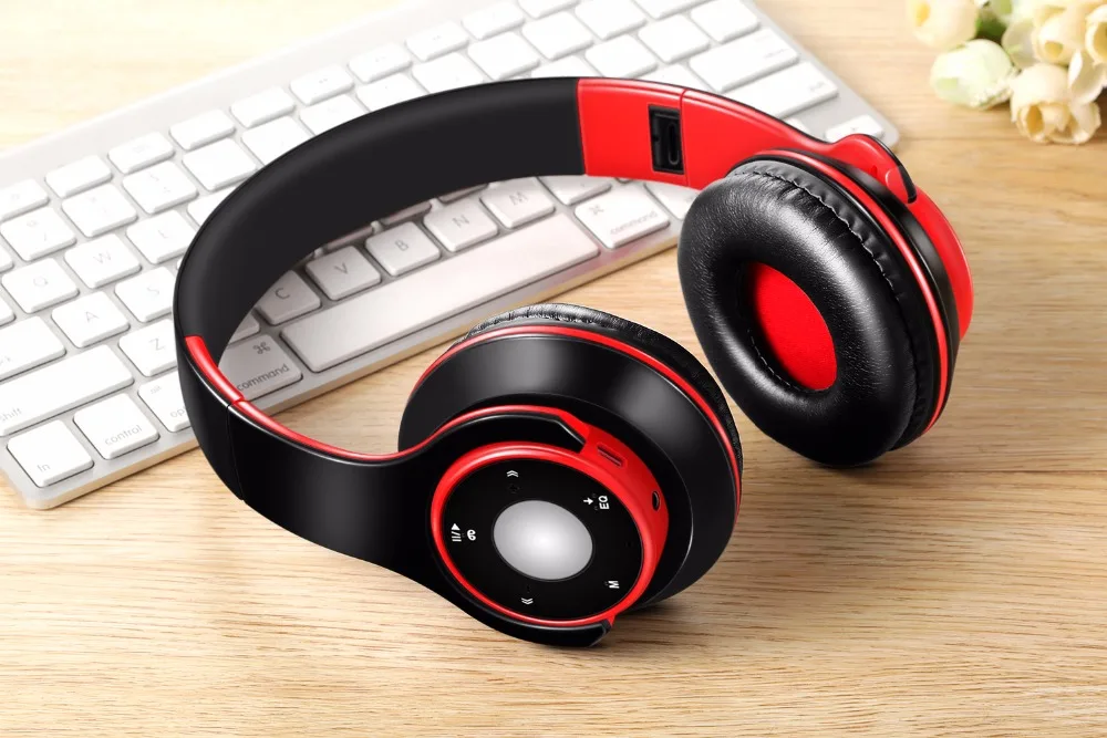 Best Colorful Earphones Wireless Bluetooth 5.3 Headsets Built-in Mp3 Player Foldable Sport Headphones Stereo Sound For Cellphone