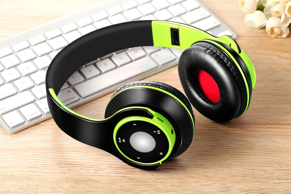 Best Colorful Earphones Wireless Bluetooth 5.3 Headsets Built-in Mp3 Player Foldable Sport Headphones Stereo Sound For Cellphone