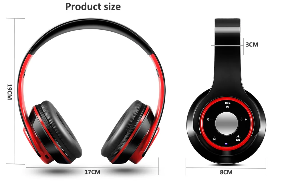 Best Colorful Earphones Wireless Bluetooth 5.3 Headsets Built-in Mp3 Player Foldable Sport Headphones Stereo Sound For Cellphone