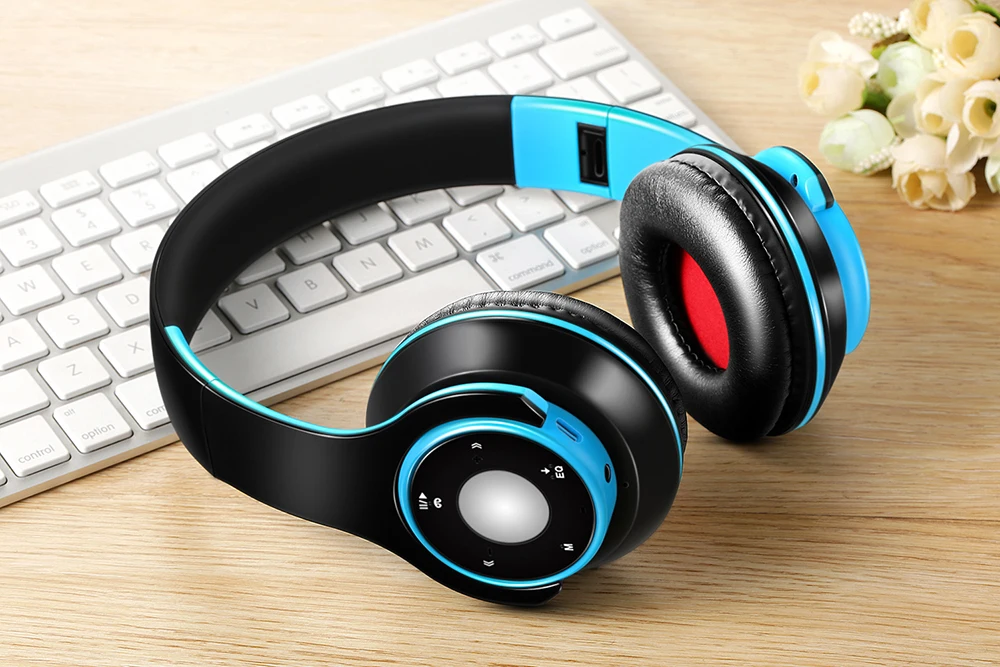 Best Colorful Earphones Wireless Bluetooth 5.3 Headsets Built-in Mp3 Player Foldable Sport Headphones Stereo Sound For Cellphone