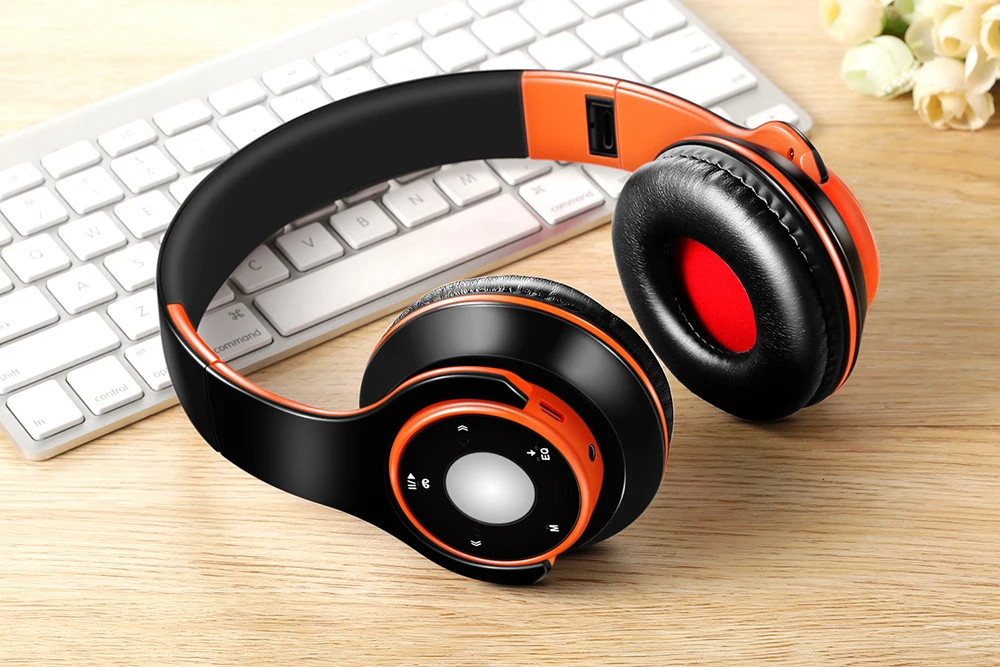 Best Colorful Earphones Wireless Bluetooth 5.3 Headsets Built-in Mp3 Player Foldable Sport Headphones Stereo Sound For Cellphone