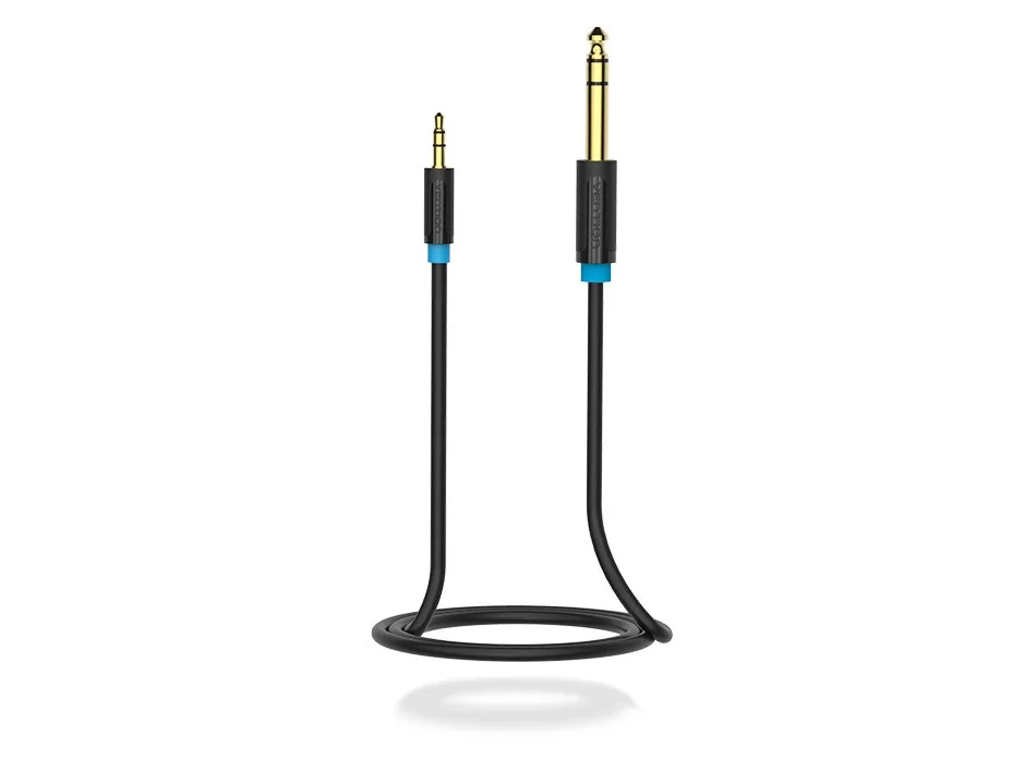 Vention 3.5mm to 6.35mm Adapter Aux Cable for Mixer Amplifier Gold Plated 3.5 Jack to 6.5 Jack 0.5m 3m 5m Aux Cabo Male to Male