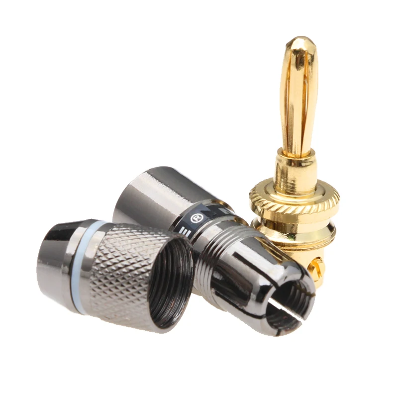 8/12PCS Speaker Banana Plug Connector Monster 24K Gold Plated Copper Speaker Adapter Audio Video Terminal Banana Connectors