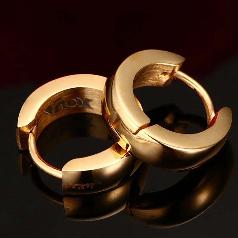 Punk Huggie Earrings for Men, Fashion Jewelry Stainless Steel Unique Small Hoop Earrings Brincos Masculinos