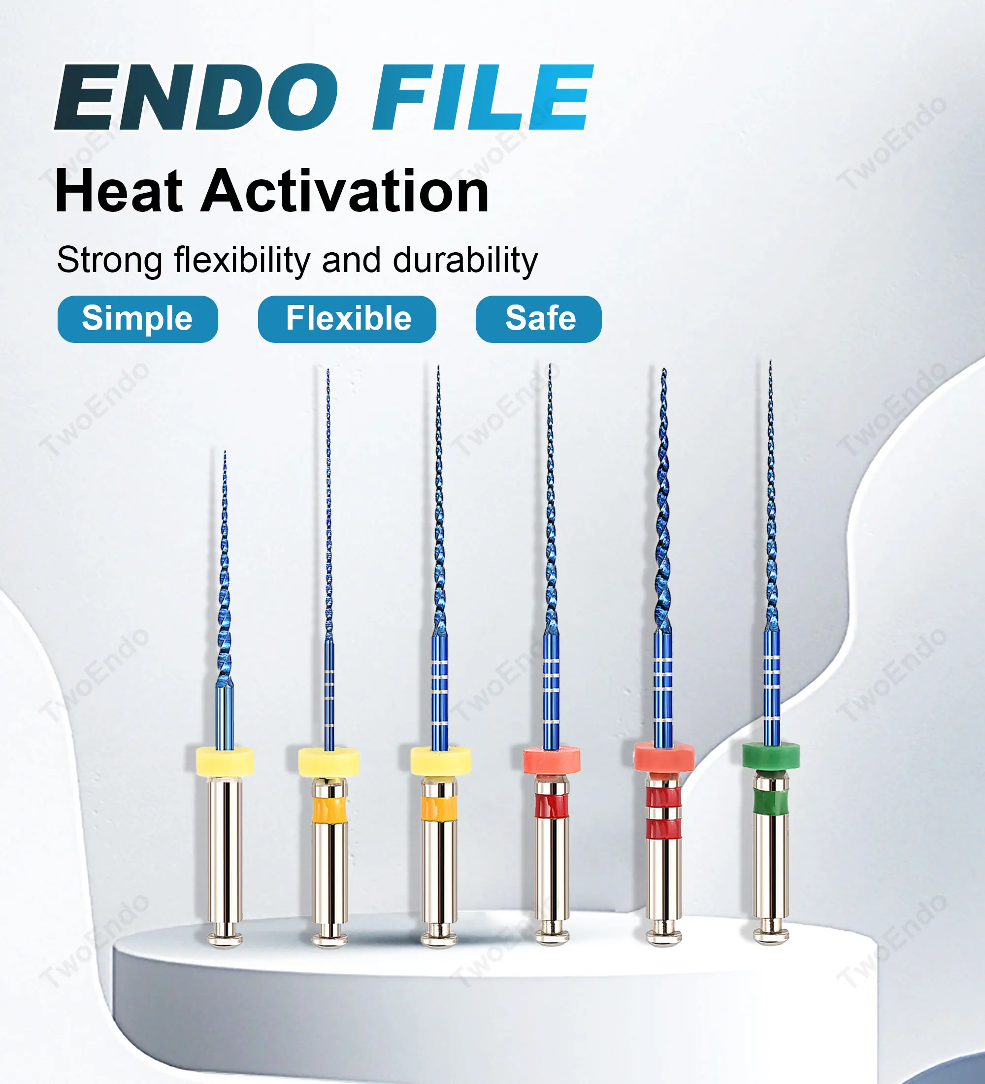 Dental Endo Blue Rotary Files Endodontic Files Nickel Titainium Instrument For Root Canal Treatment