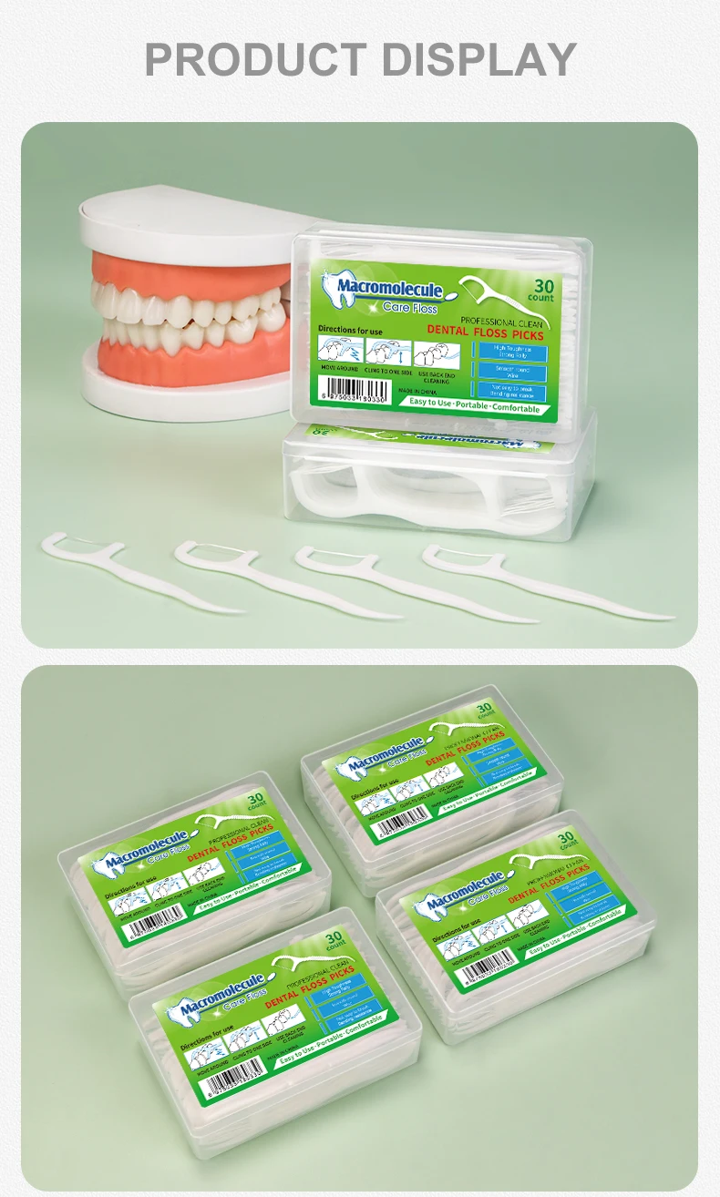 Macromolecule 30pcs Dental Floss 100 Pcs Strong Cleaning Interdental Brush For Teeth Care Toothpicks With Thread Oral