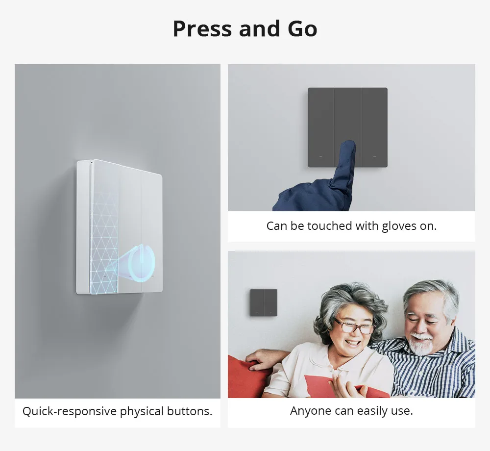 SONOFF M5 80/86Type Matter Smart Wall Switch with Physical Button Detach Relay Mode Schedule Voice Control via Alexa Google Home