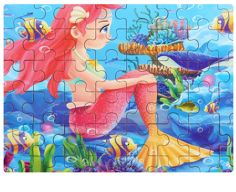 60pcs Jigsaw Cartoon Puzzle With Metal Box, Children's Early Education Animal Vehicle Puzzle, Parent-Child Interaction Game