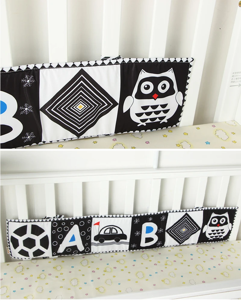 Baby Soft Cloth Book Black and White High Contrast Sensory Toys Early Education Toddlers Sensory Activity Fabric Book for Babies