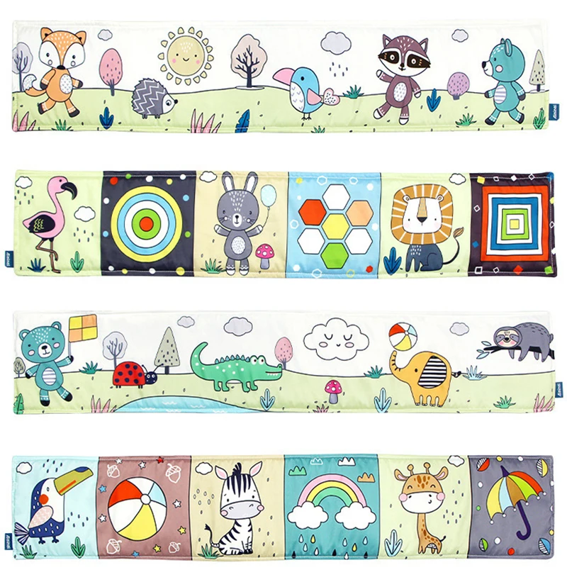 Baby Soft Cloth Book Black and White High Contrast Sensory Toys Early Education Toddlers Sensory Activity Fabric Book for Babies