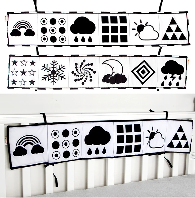 Baby Soft Cloth Book Black and White High Contrast Sensory Toys Early Education Toddlers Sensory Activity Fabric Book for Babies
