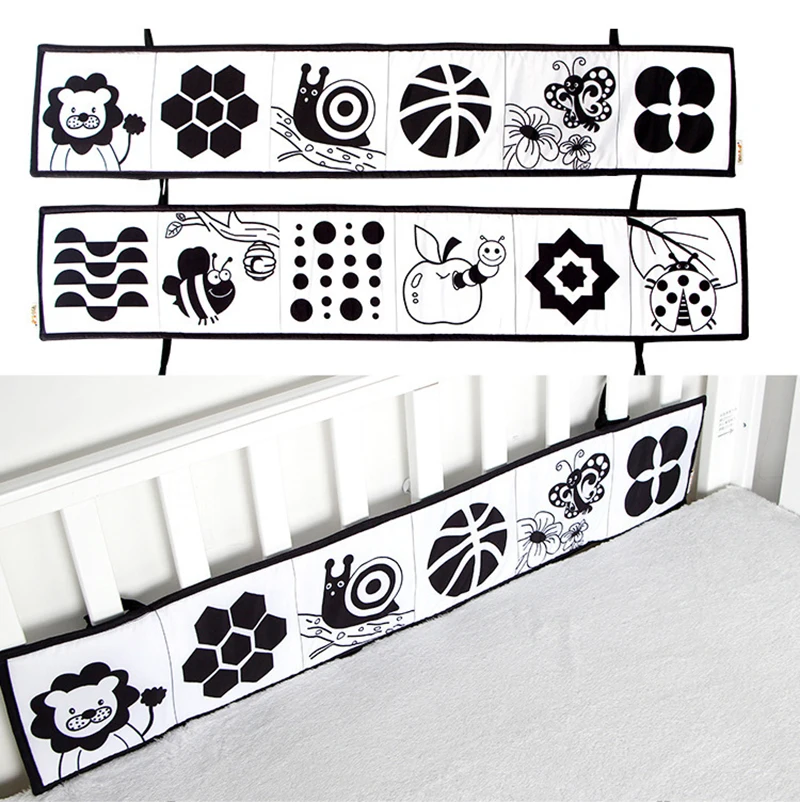 Baby Soft Cloth Book Black and White High Contrast Sensory Toys Early Education Toddlers Sensory Activity Fabric Book for Babies