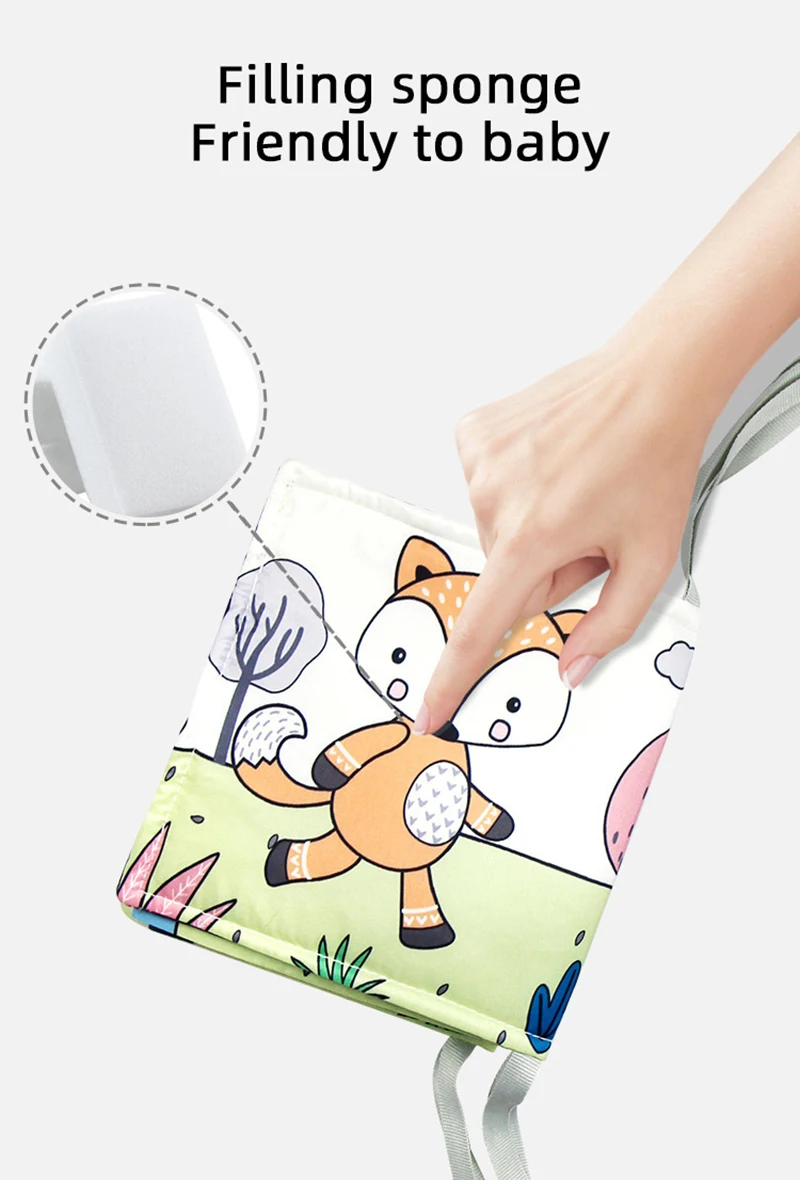Baby Soft Cloth Book Black and White High Contrast Sensory Toys Early Education Toddlers Sensory Activity Fabric Book for Babies