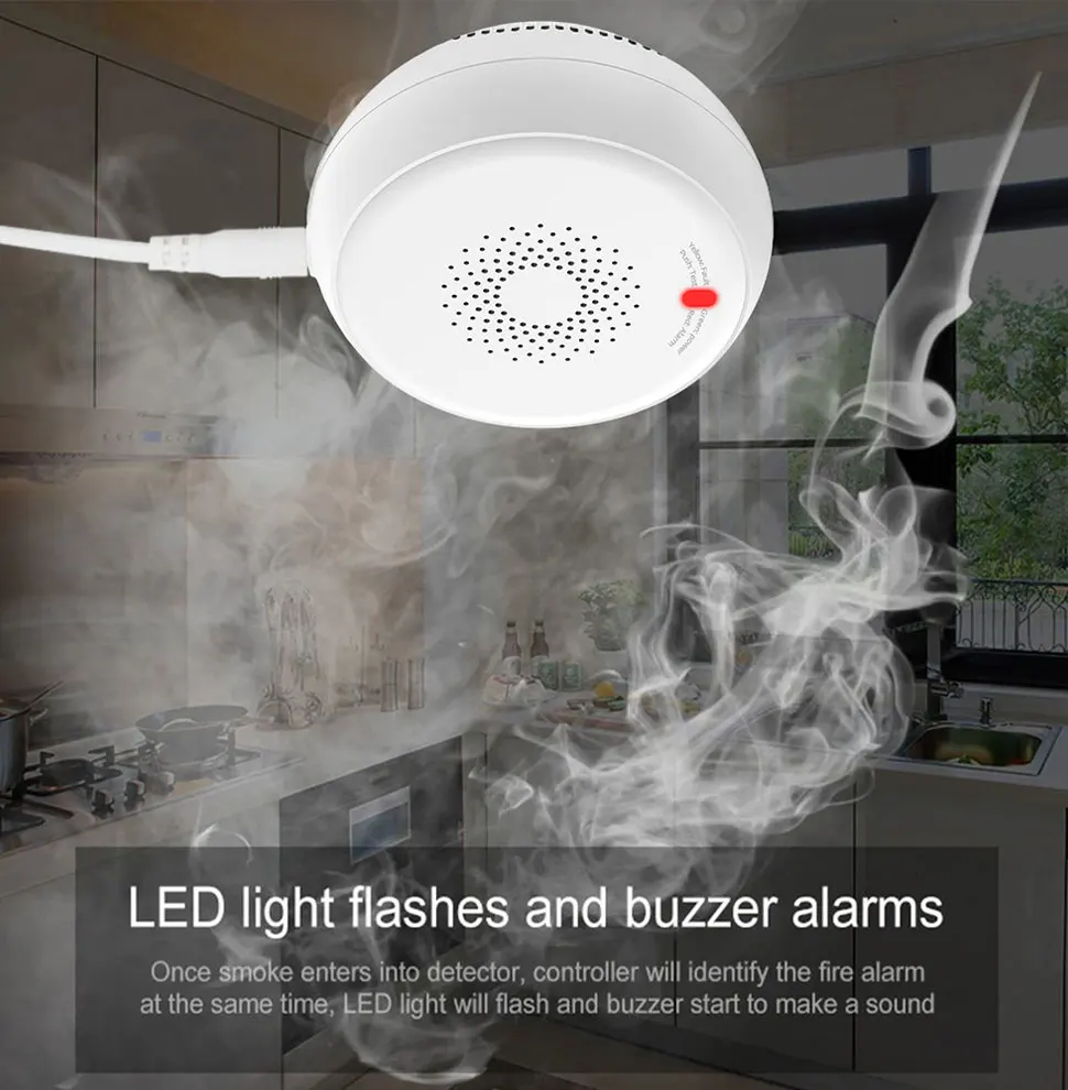 Zemismart Zigbee Smart Gas Detected Sensor for Pipeline Natural Gas Security Alarm System Gas Leakage Detector Work with Tuya