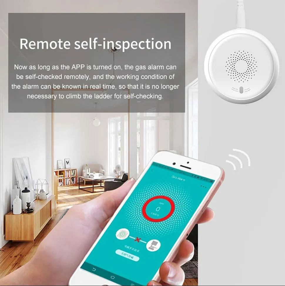 Zemismart Zigbee Smart Gas Detected Sensor for Pipeline Natural Gas Security Alarm System Gas Leakage Detector Work with Tuya