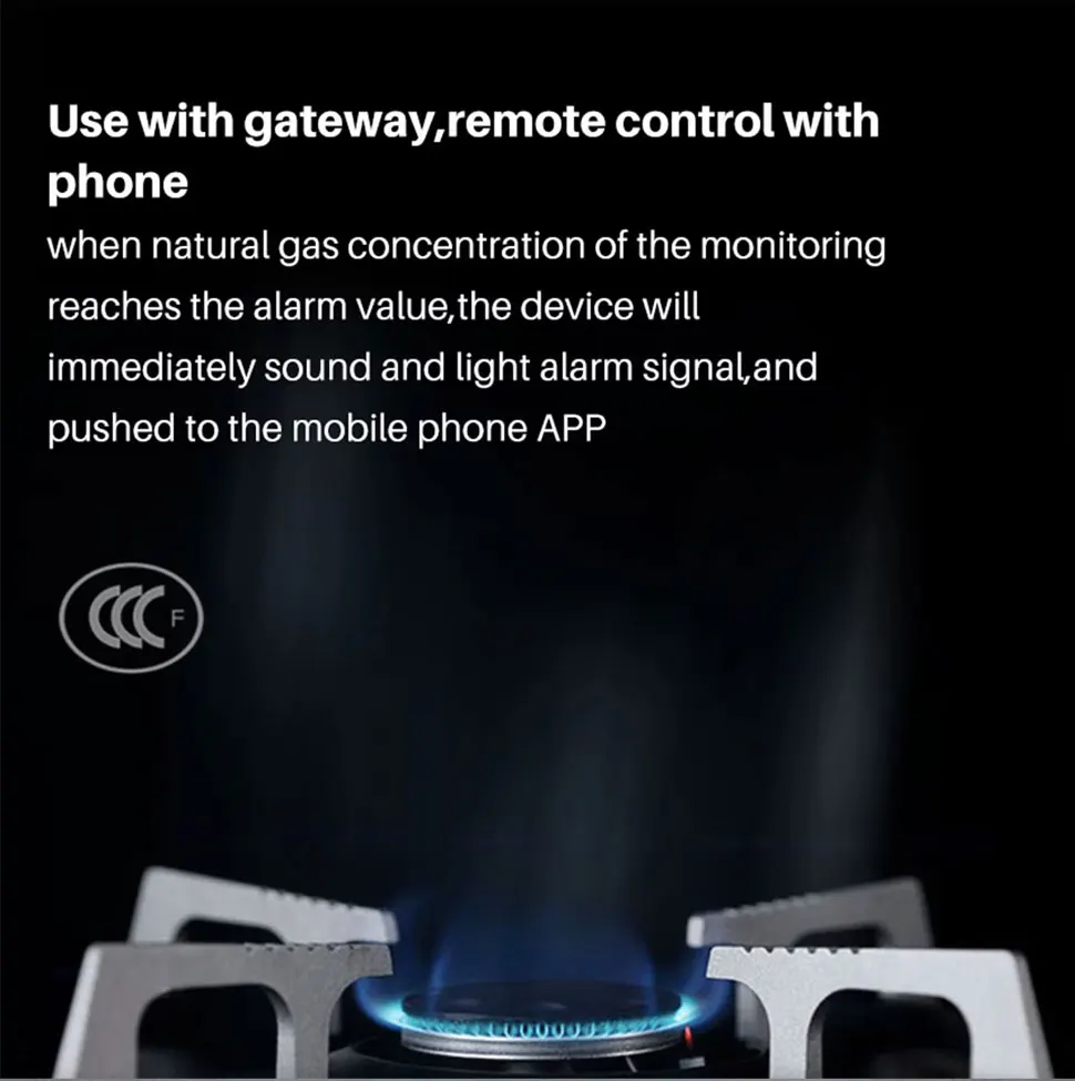 Zemismart Zigbee Smart Gas Detected Sensor for Pipeline Natural Gas Security Alarm System Gas Leakage Detector Work with Tuya