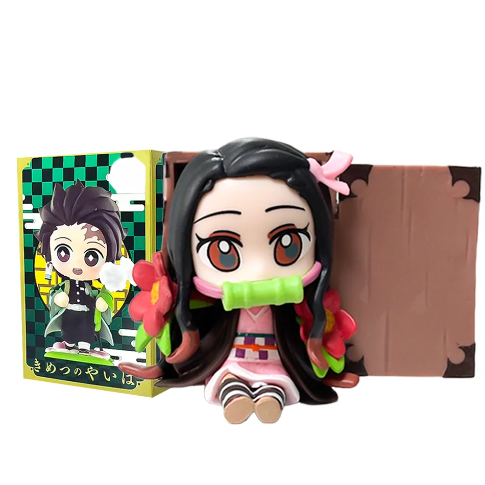 Demon Slayer Tanjiro Kamado Nezuko Anime Cartoon Figure Blind Box Creative Personalized Statue Model Ornament Surprise Gift Box