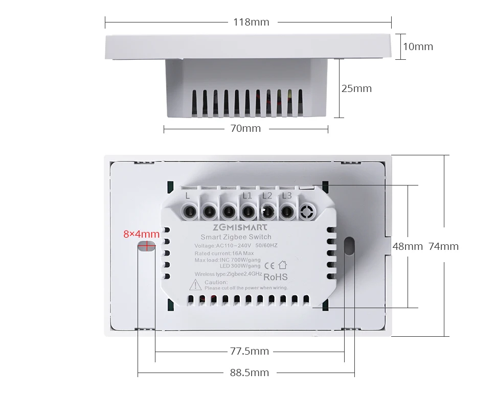 Zemismart Zigbee US Wall Light Switch Work with Tuya Smart Life APP No Neutral Interruptor Timer Alexa Google Home Voice Control