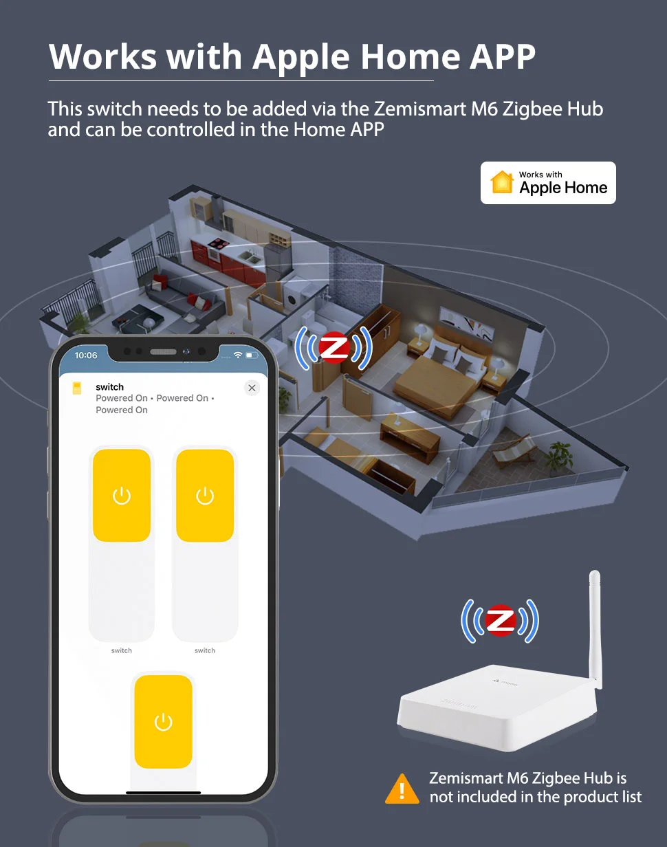 Zemismart Zigbee US Wall Light Switch Work with Tuya Smart Life APP No Neutral Interruptor Timer Alexa Google Home Voice Control