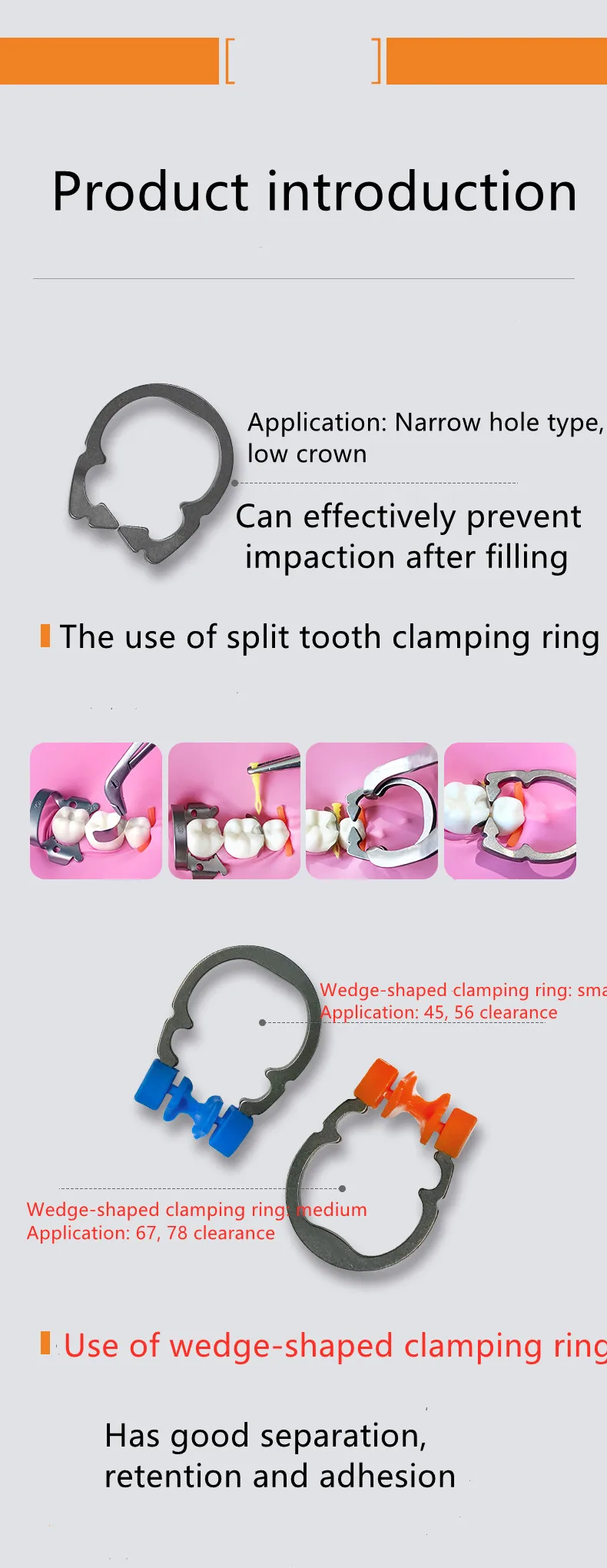 Dental Matrix Sectional Contoured Metal Matrices Matrix System Clamping Ring Wedge Knife Adaptive Interdental Wedge Dental Plier