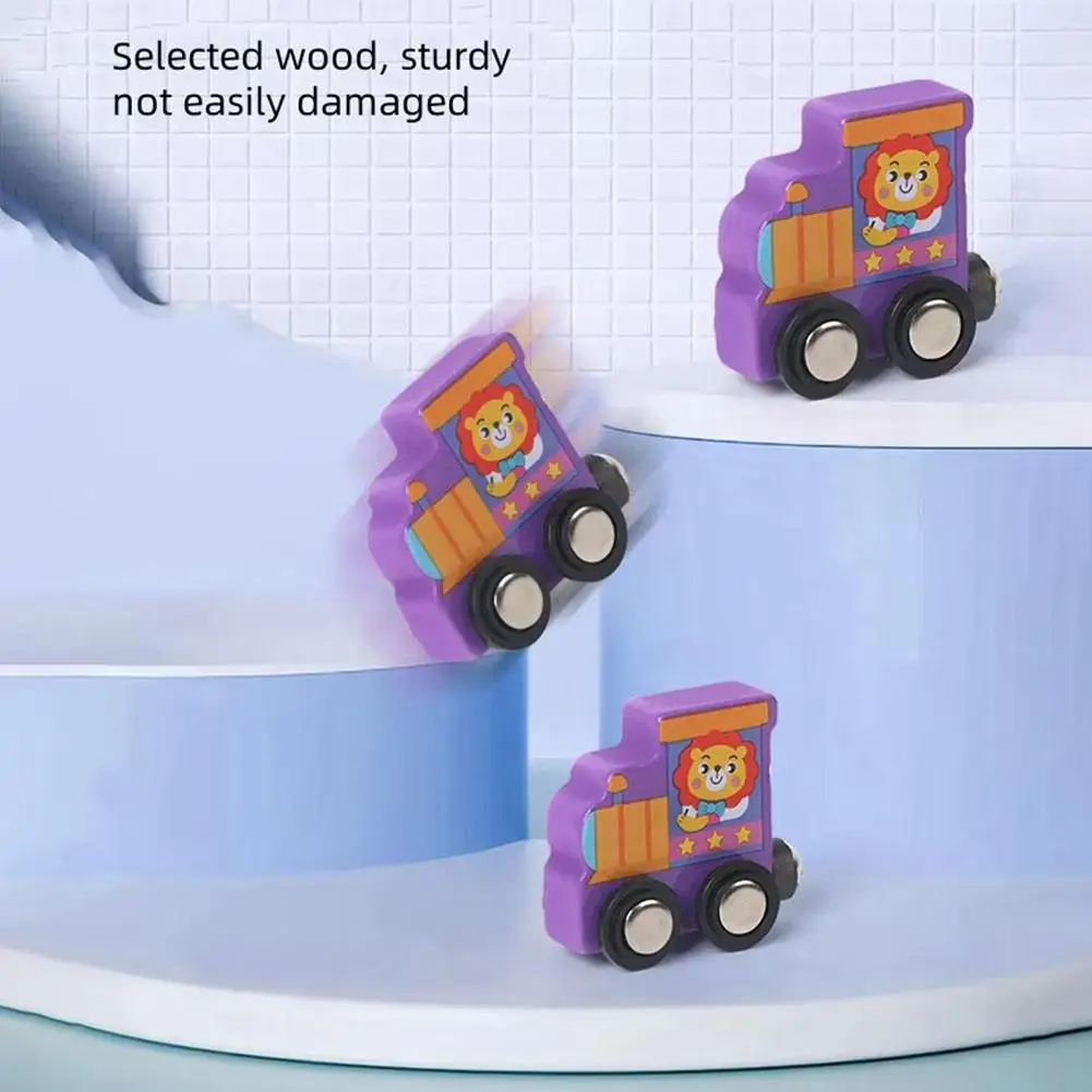 Wooden Magnetic Number Train Toys Montessori Educational Toy Train Kit Early Cognition Learning Teaching Sets For Toddlers