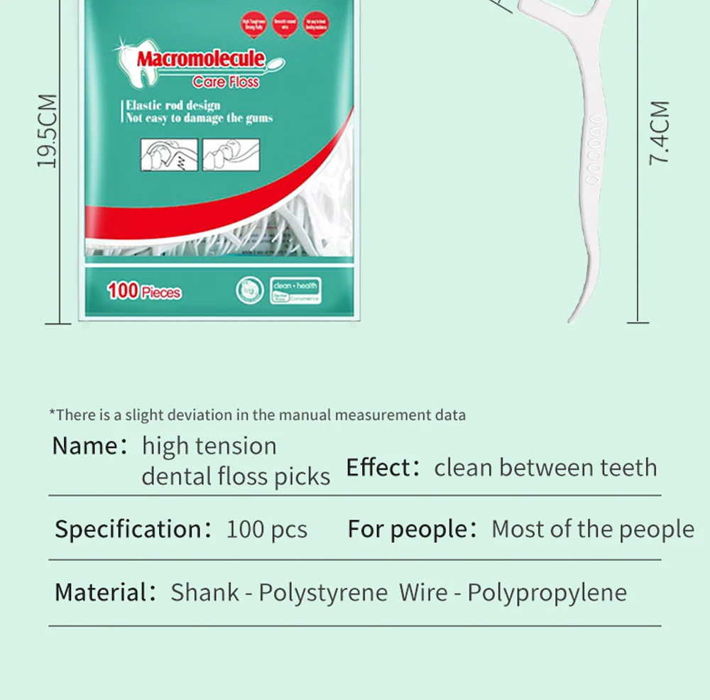 300pcs Dental Floss Sticks Toothpicks With Threads Ultra Thin Tooth Picks Flosser Zipper Sealing Bag Packaging
