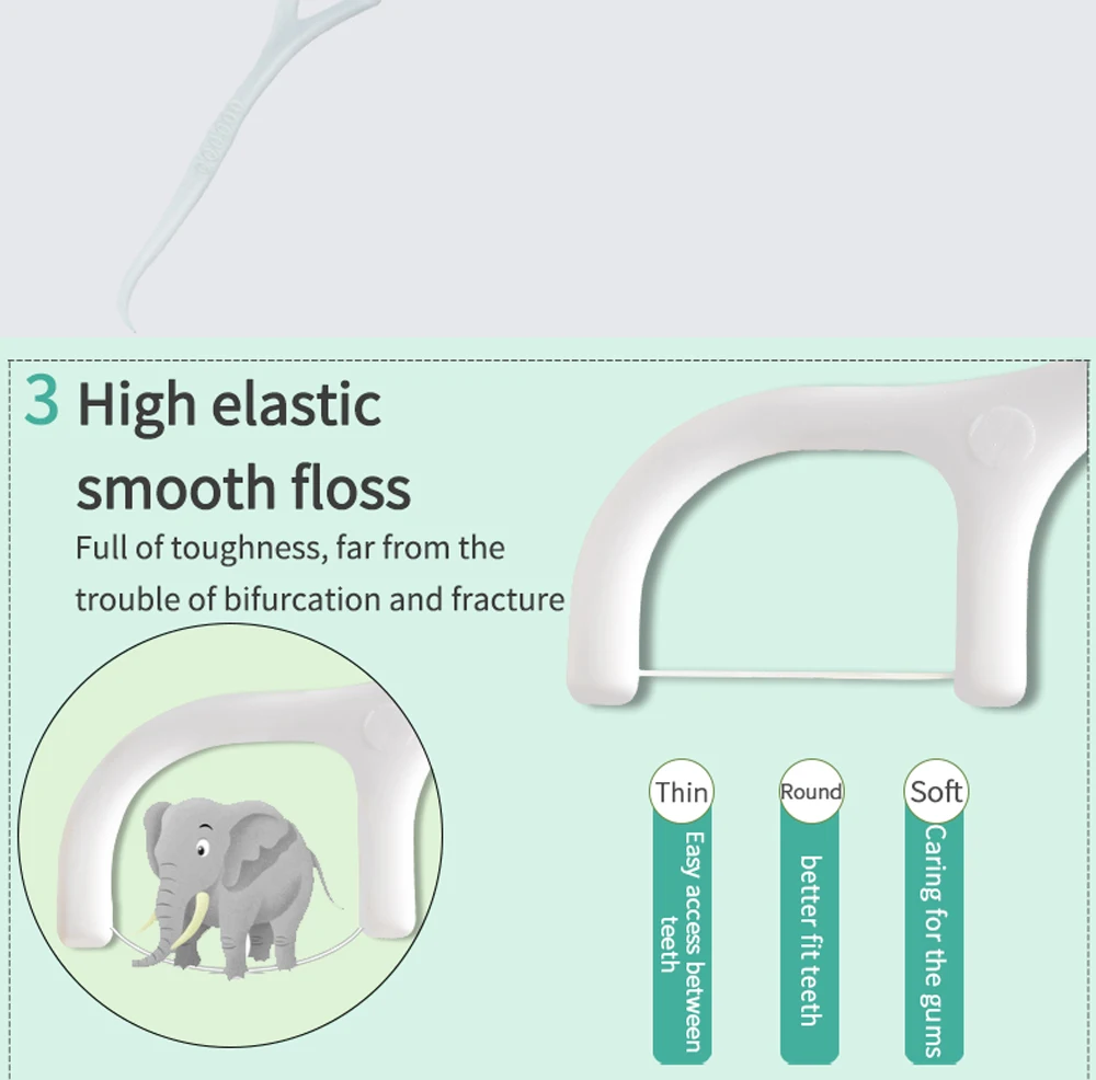 300pcs Dental Floss Sticks Toothpicks With Threads Ultra Thin Tooth Picks Flosser Zipper Sealing Bag Packaging