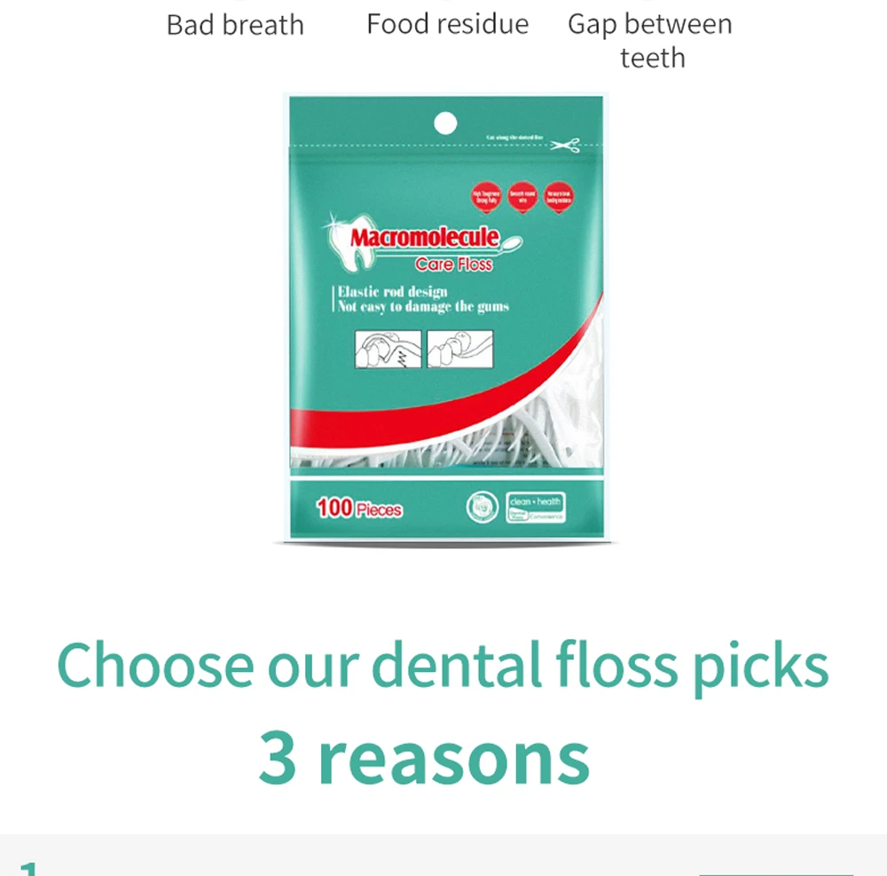 300pcs Dental Floss Sticks Toothpicks With Threads Ultra Thin Tooth Picks Flosser Zipper Sealing Bag Packaging