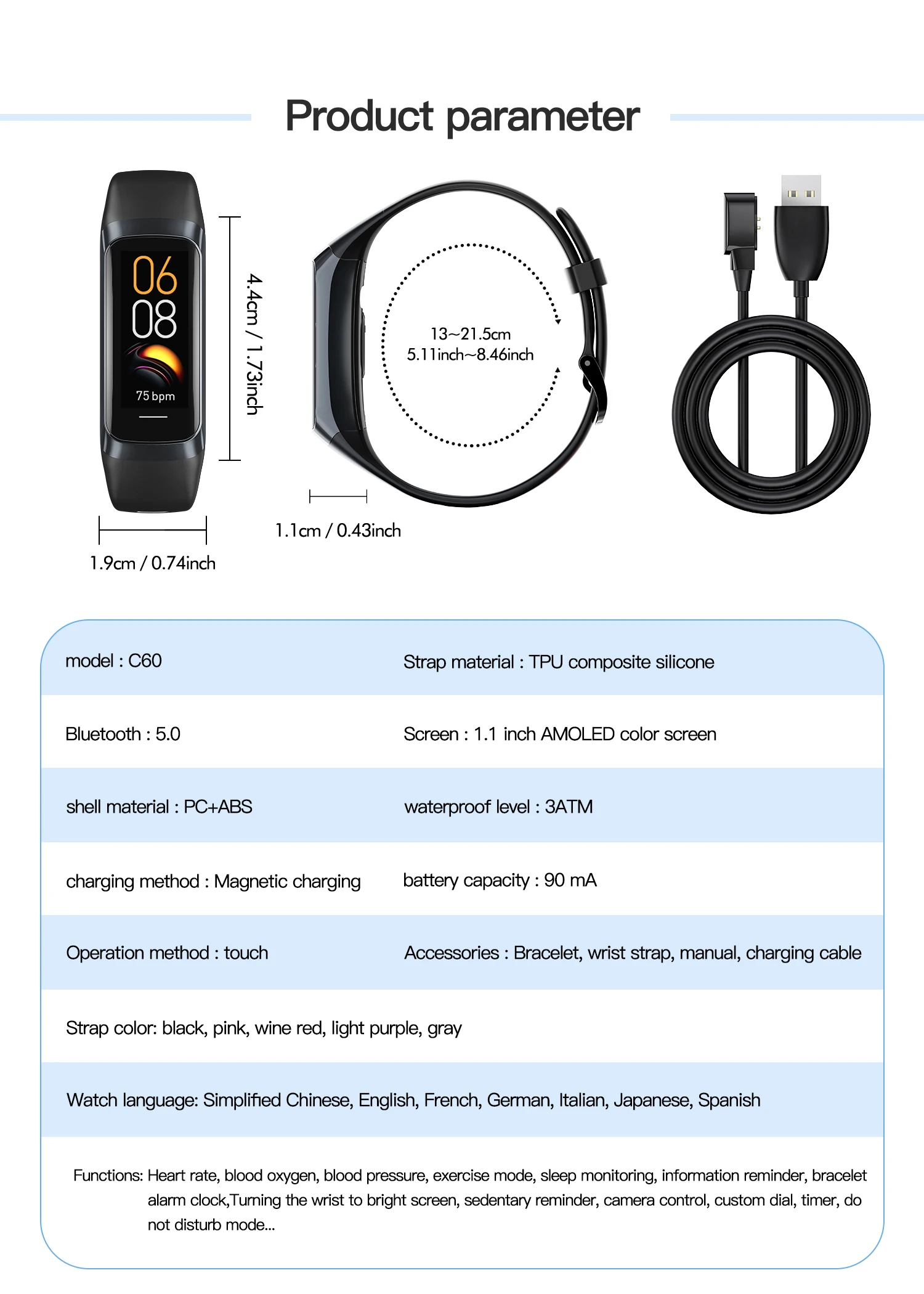 AMOLED Smartwatch Body Temperature Monitor Fitness Clock Sports 3ATM Waterproof Men Smart Watch Band for Women IOS Android 2026