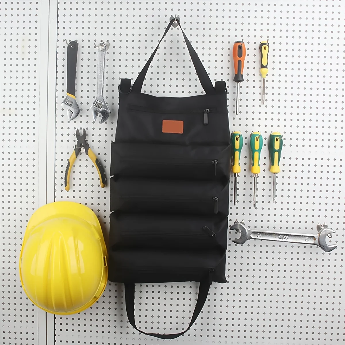 Tool Roll, Multi-Purpose Roll Up Tool Bag, Wrench Roll, Canvas Tool Organizer Bucket, Car First Aid Kit Wrap Roll Storage Case