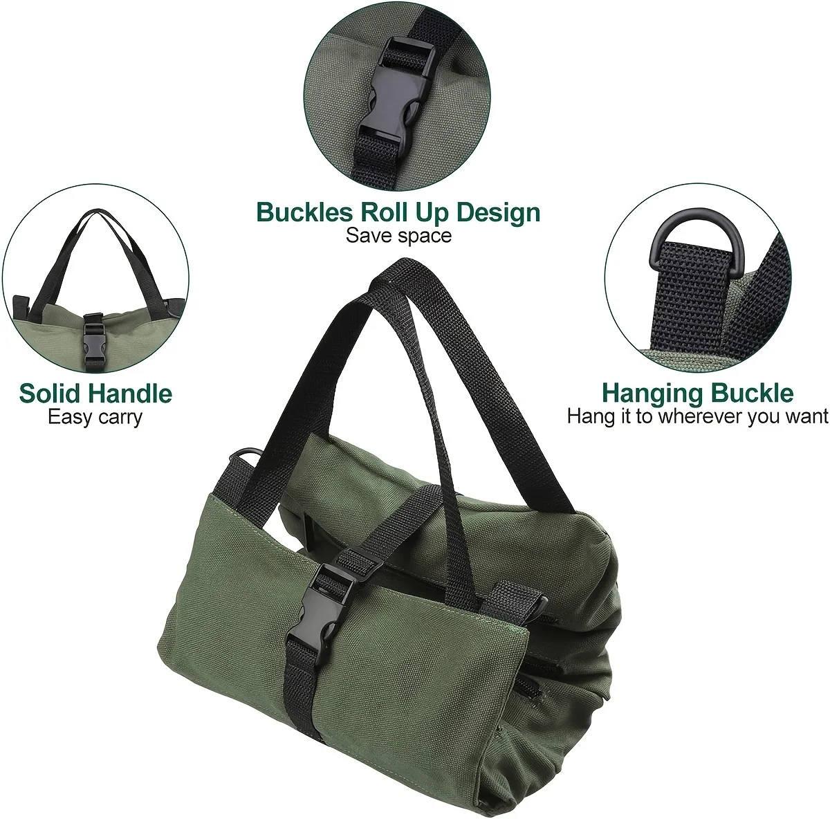 Tool Roll, Multi-Purpose Roll Up Tool Bag, Wrench Roll, Canvas Tool Organizer Bucket, Car First Aid Kit Wrap Roll Storage Case