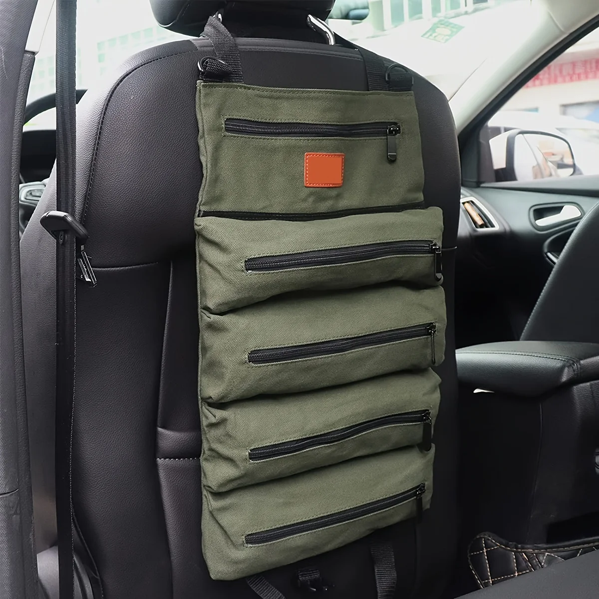 Tool Roll, Multi-Purpose Roll Up Tool Bag, Wrench Roll, Canvas Tool Organizer Bucket, Car First Aid Kit Wrap Roll Storage Case