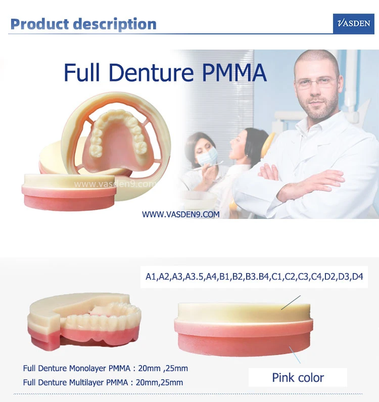 98*16mm Monolayer PMMA Disc Dental Lab Material Resin Disk CAD CAM Block