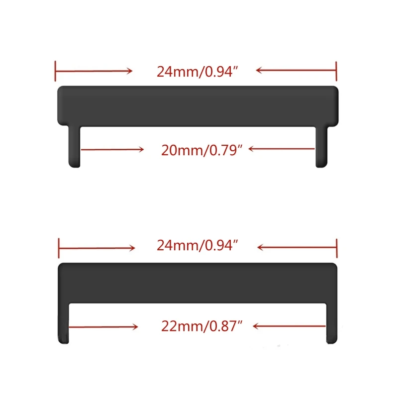 1 Pair 24mm To 22mm 24mm-20mm Watch Band Adapter Connectors Smart Watch Strap Accessories for Suunto 7/9/D5i