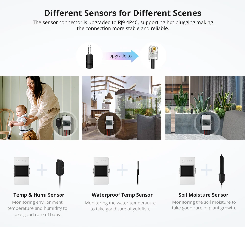 SONOFF THR316D/THR320D Temperature Humidity Smart Switch 16A/20A Dry Contact Output LCD Screen Monitoring via eWeLink Alexa