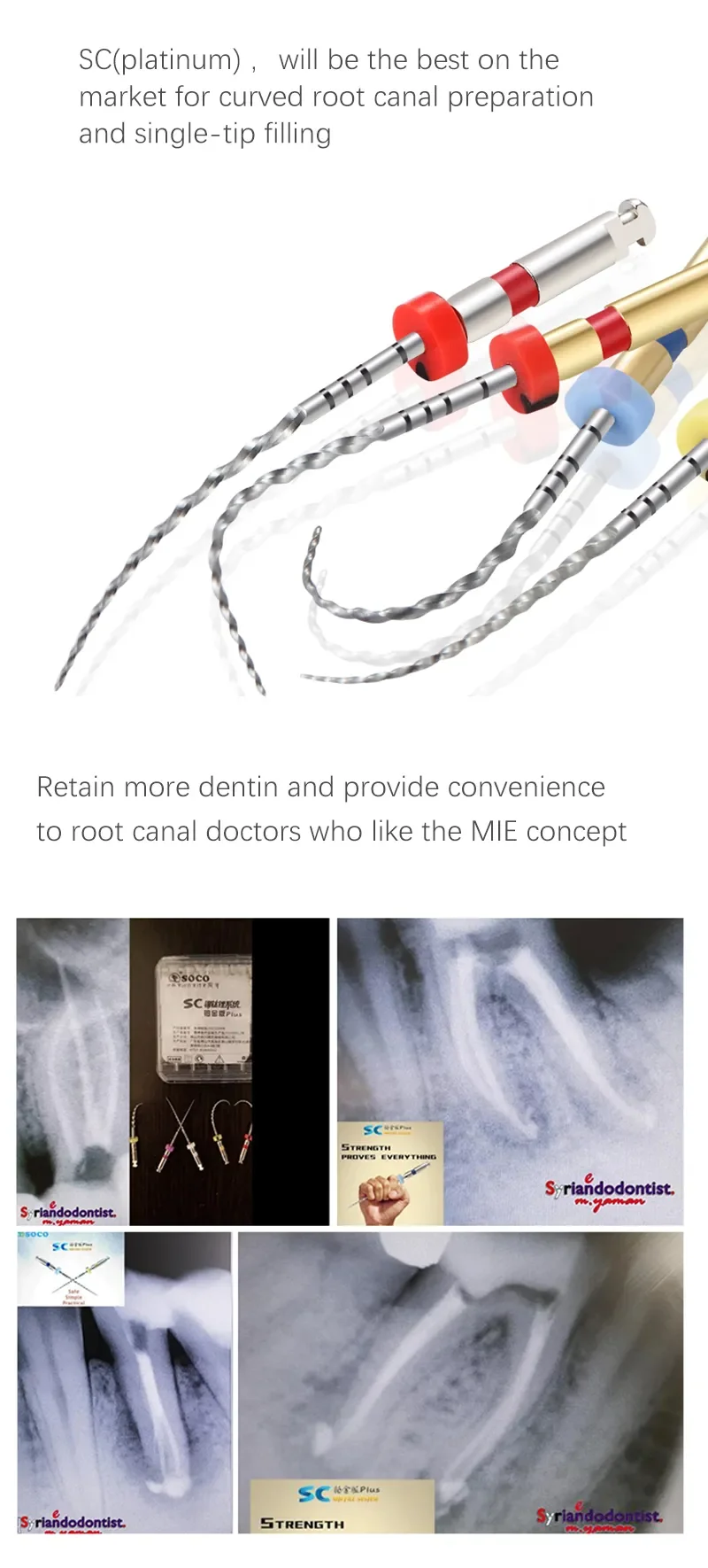 SOCO PLUS 6Pcs/Box Activated Root Canal File Dentist Tools Endodontic Rotary Material, High Precision, Heat Treatment Process