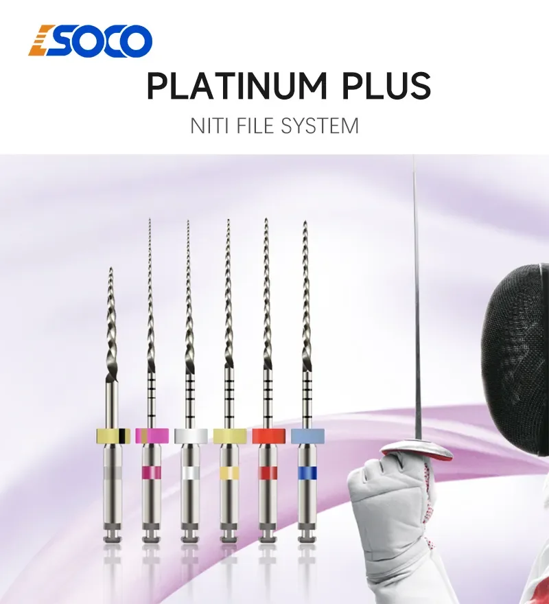 SOCO PLUS 6Pcs/Box Activated Root Canal File Dentist Tools Endodontic Rotary Material, High Precision, Heat Treatment Process