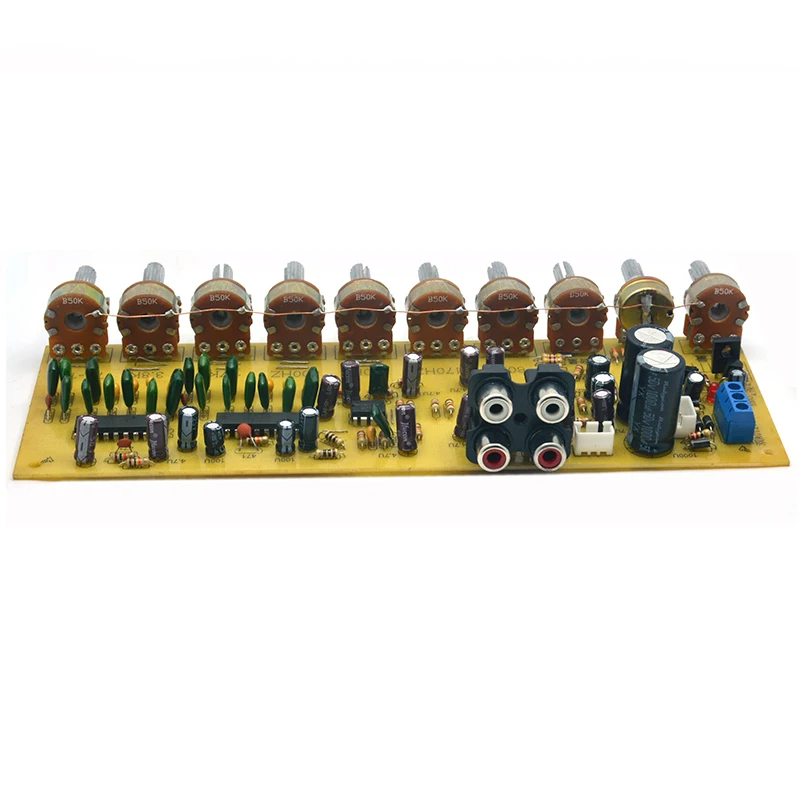 UNISIAN Audio Equalizer Board LA3607 NE5532 EQ Preamplifier With Treble Bass Midrange Equalization 10 Road Tone Control For AMP