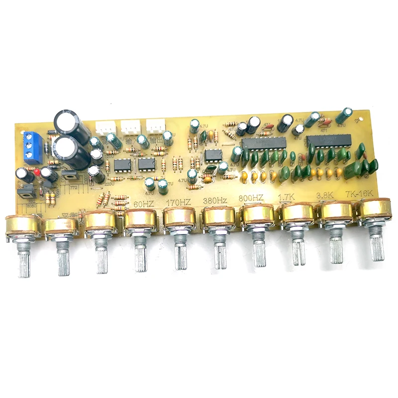 UNISIAN Audio Equalizer Board LA3607 NE5532 EQ Preamplifier With Treble Bass Midrange Equalization 10 Road Tone Control For AMP