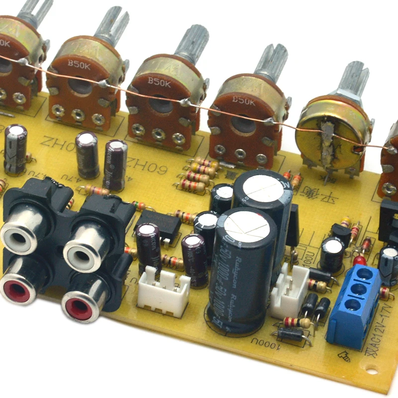 UNISIAN Audio Equalizer Board LA3607 NE5532 EQ Preamplifier With Treble Bass Midrange Equalization 10 Road Tone Control For AMP