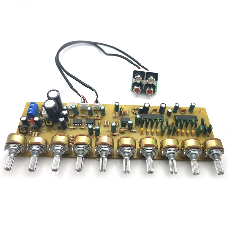 UNISIAN Audio Equalizer Board LA3607 NE5532 EQ Preamplifier With Treble Bass Midrange Equalization 10 Road Tone Control For AMP