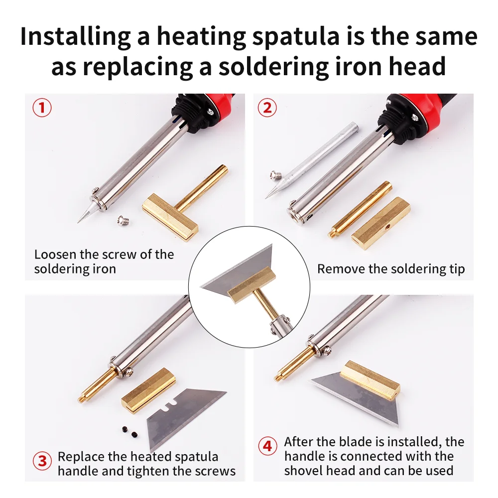 LUXIANZI 936 T Soldering Ron Heating Blade For Mobile Phone Glass Back Cover Removal Cleaning Tool Fingerprint IC Repair Tool