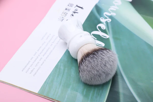 YAQI Everest 24mm White Marble Synthetic Hair Travel Shaving Brush Mens Shavers Brushes