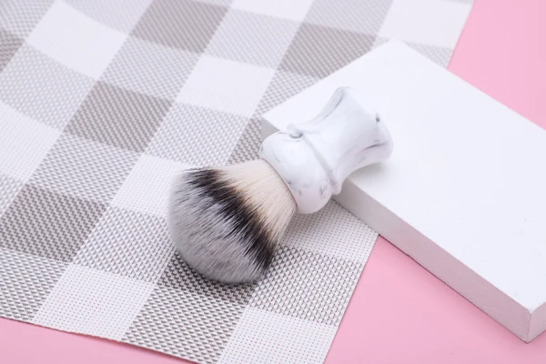 YAQI Everest 24mm White Marble Synthetic Hair Travel Shaving Brush Mens Shavers Brushes