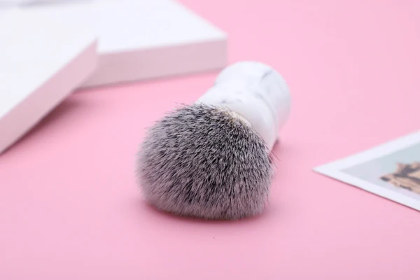 YAQI Everest 24mm White Marble Synthetic Hair Travel Shaving Brush Mens Shavers Brushes