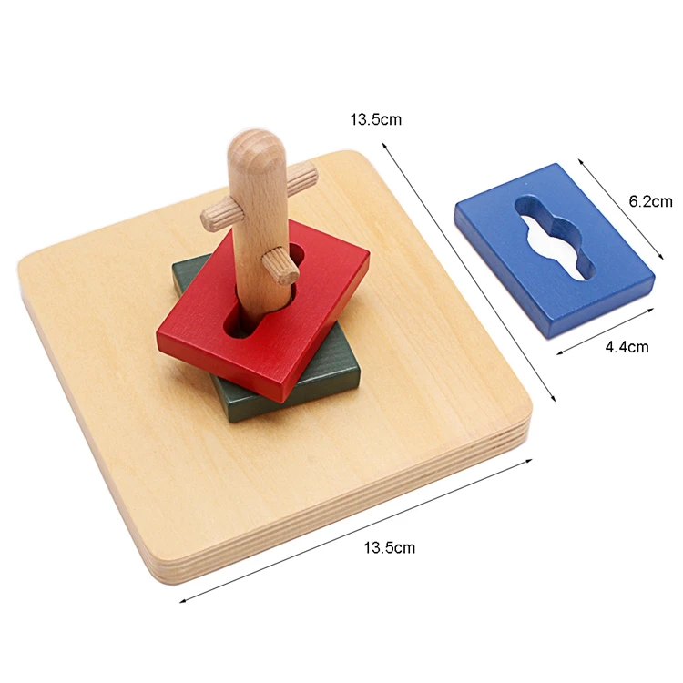 Infant Montessori Wooden Toy Twist & Sort Rectangle Shapes Toys For Children Early Preschool Educational Toddlers Toy 12 Month